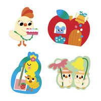 Duże naklejki wielorazowe dla dzieci 50 sztuk Wiosna Janod