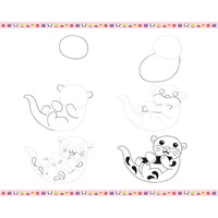 Zestaw kreatywny dla dzieci Rysowanie krok po kroku Modele kawaii Janod