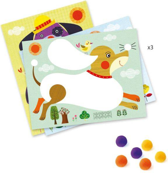 Obrazki z pomponów Pies Djeco