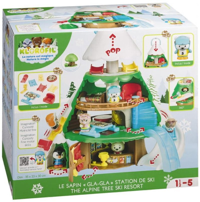 Drzewo domek alpejski stok narciarski Klorofil