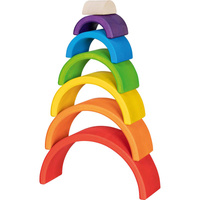 Drewniana układanka motoryczna tęcza 7 klocków Goki