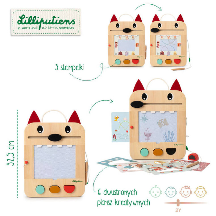 Drewniana tablica znikopis Wilk Louis Lilliputiens