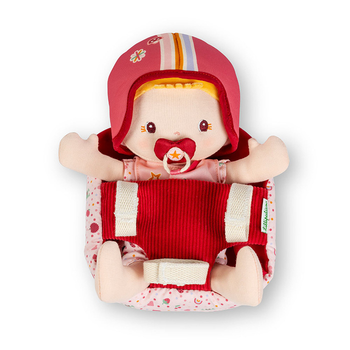 Lalka Lena z akcesoriami w foteliku rowerowym Lilliputiens