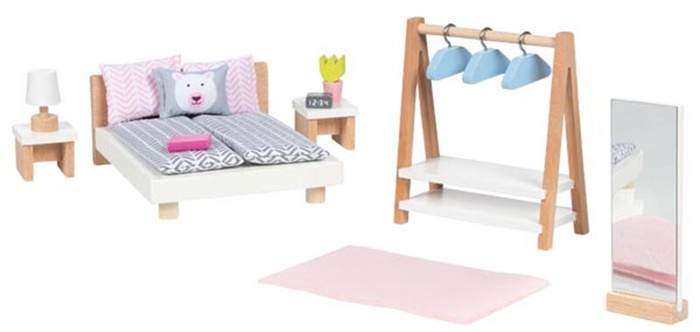 Drewniane mebelki dla lalek Stylowa sypialnia Goki
