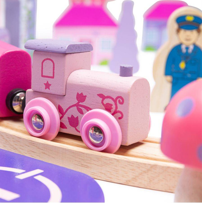 Kolejka drewniana, 75 elementów. Świat wróżek, Bigjigs Rail