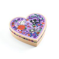 Zestaw bransoletek dla dziewczynki w pudełku serce Biżuteria z kotkami Djeco