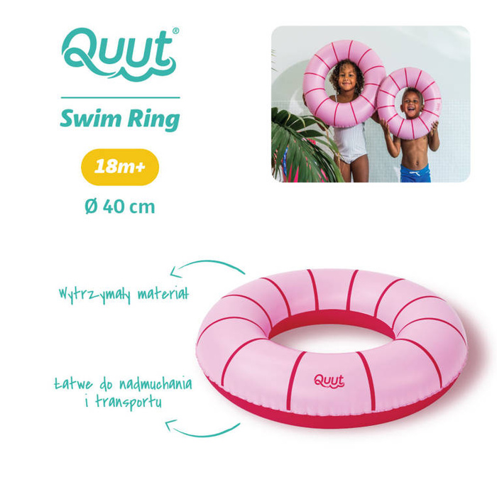 Kółko do pływania średnie 40 cm Cherry Red Quut