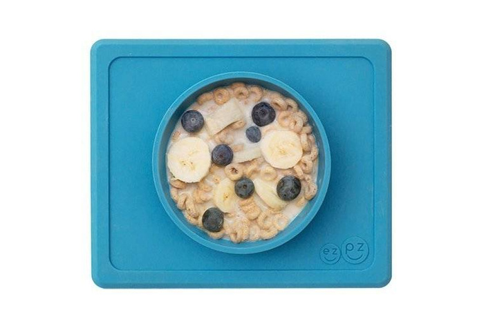 Silikonowa miseczka z podkładką 2w1 Mini Bowl niebieska EZPZ