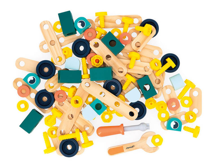 Drewniany zestaw konstruktorski Brico'kids 100 el. Janod