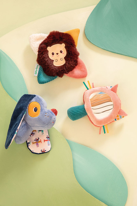 Zestaw 3 zabawek rozwojowych Piesek Jules Kotka Jeanne Jeżyk Leon Lilliputiens