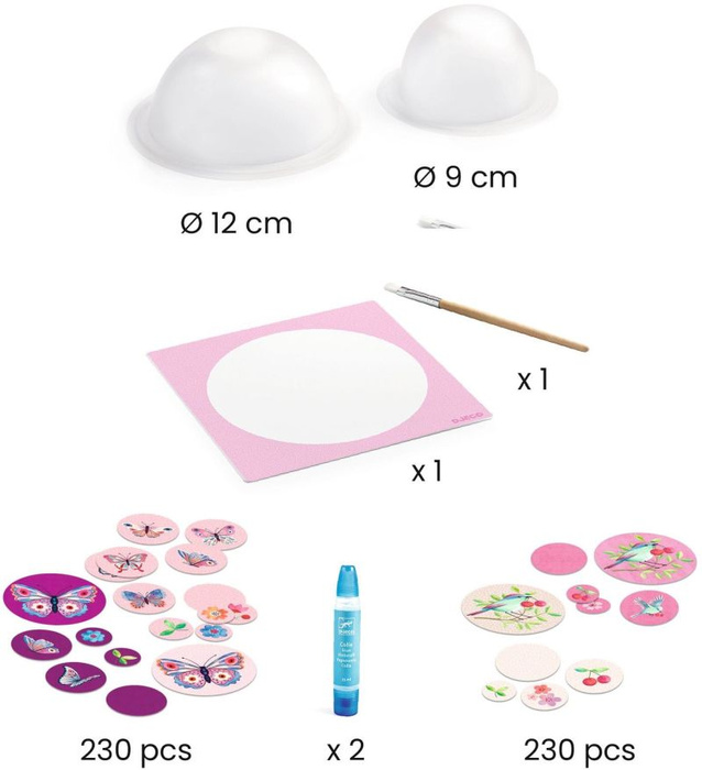 Zestaw artystyczny papierowe miseczki Różowe Djeco