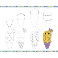 Rysowanie krok po kroku z brokatowymi markerami 20 rysunków i kolorowanek