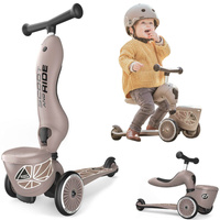 Jeździk i hulajnoga 2 w 1 zamykany schowek brązowy Highwaykick 1 Lifestyle Scoot & Ride