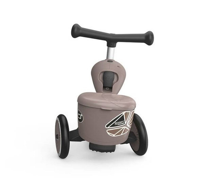 Jeździk i hulajnoga 2 w 1 zamykany schowek brązowy Highwaykick 1 Lifestyle Scoot & Ride