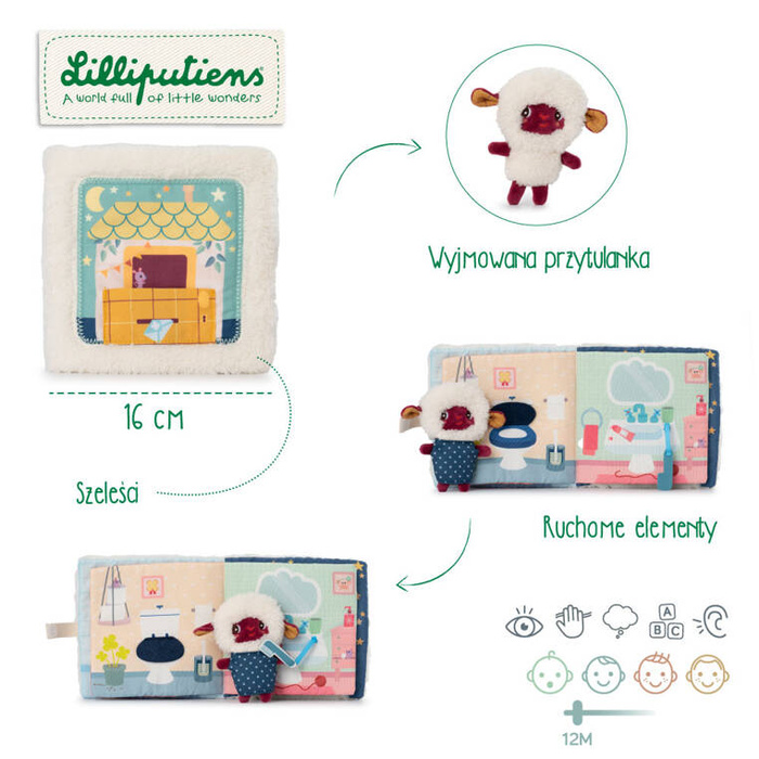 Miękka książeczka z przytulanką Dobranoc Owieczka Yvon Lilliputiens