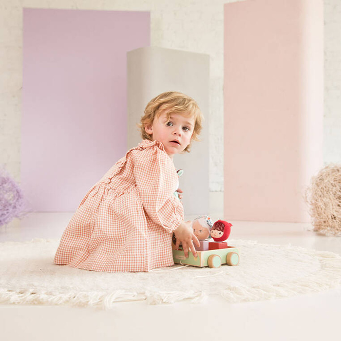 Drewniany wózek do ciągnięcia Wilk Louis LILLIPUTIENS