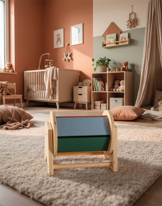 Drewniany bęben obrotowy dla dzieci Montessori Small Foot