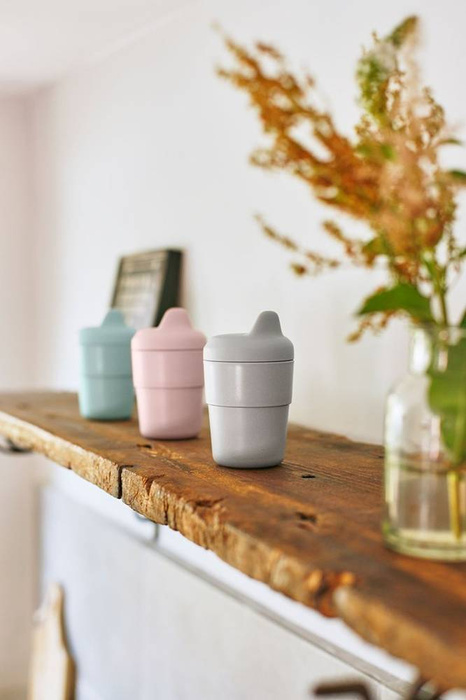 Kubek z silikonową pokrywką z dziubkiem Little Chums Kot Lassig