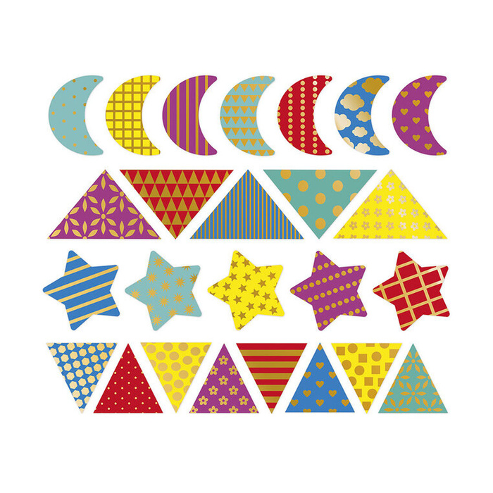 Duże naklejki wielorazowe dla dzieci 150 sztuk Figury geometryczne Janod