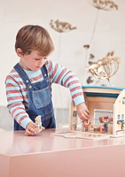 Drewniany multifunkcyjny zestaw do zabawy w Szkołę z 3 figurkami i akcesoriami Lilliputiens