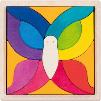 Klocki drewniane układanka mozaika Motyl Mariposa Goki