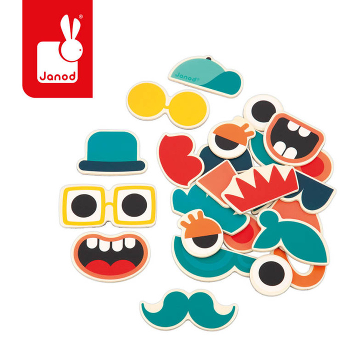 Magnesy drewniane Portrety 24 szt. Janod