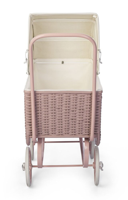 Wózek zabawkowy Doll Pram Retro Rattan Rose Astrup