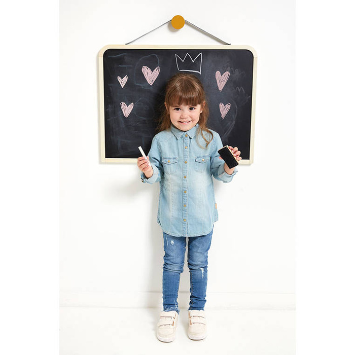 Drewniana tablica dwustronna ścienna z akcesoriami magnetyczna Janod