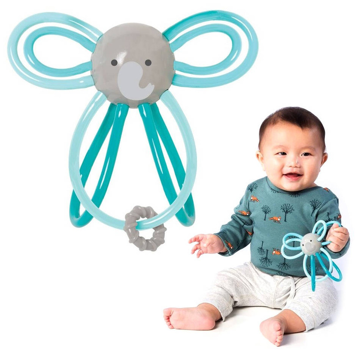 Gryzak dla dzieci Słoń Błękit Manhattan Toy