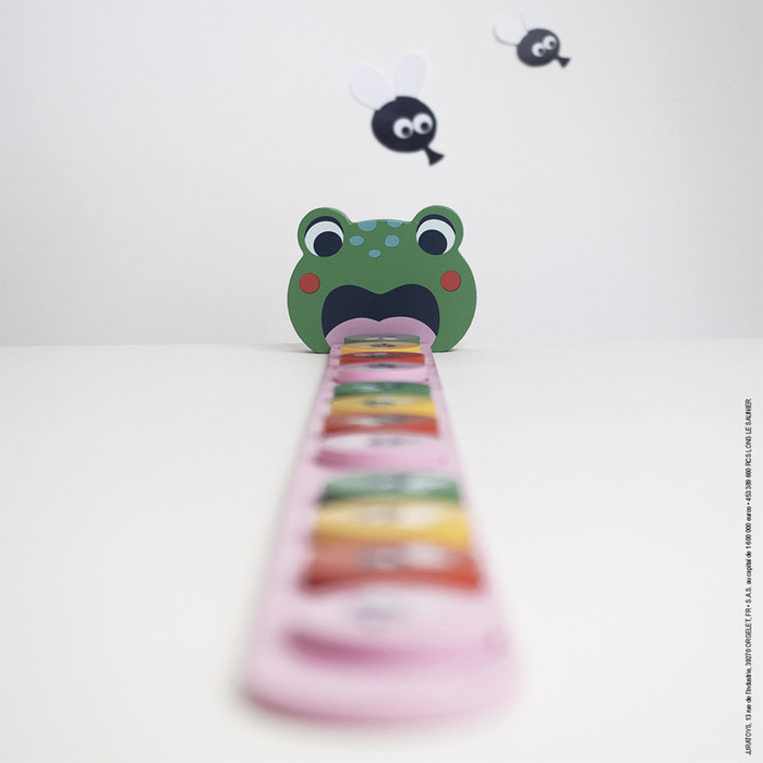 Układanka logiczna drewniana dla dzieci Algorytmy Żaba Janod