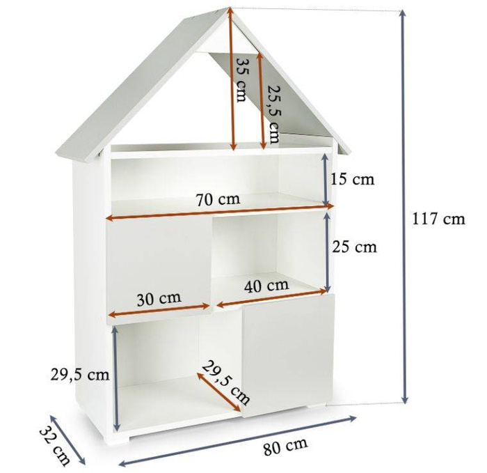 Drewniany regał dziecięcy Mała Chatka