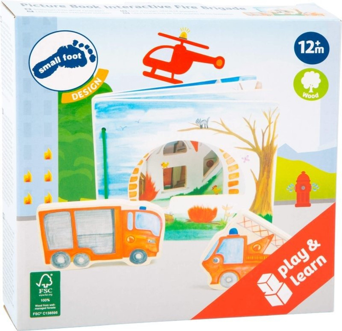Drewniana książka z obrazkami i figurkami Brygada straży pożarnej Small Foot Design
