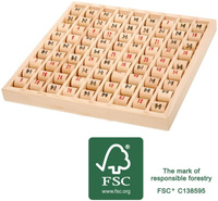 Drewniana tabliczka mnożenia. Obracane walce