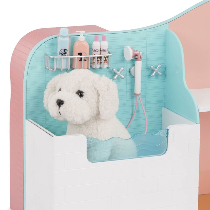 Groomer salon pielęgnacji zwierząt ze sklepem Happy Tails Care Center Our Generation