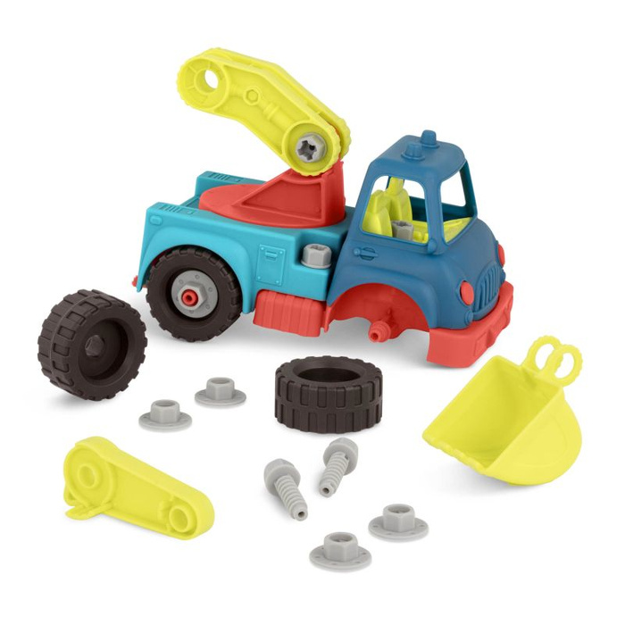 Happy Cruisers Ciężarówka budowlana 2w1 do demontażu i skręcania z wiertarką B.Toys