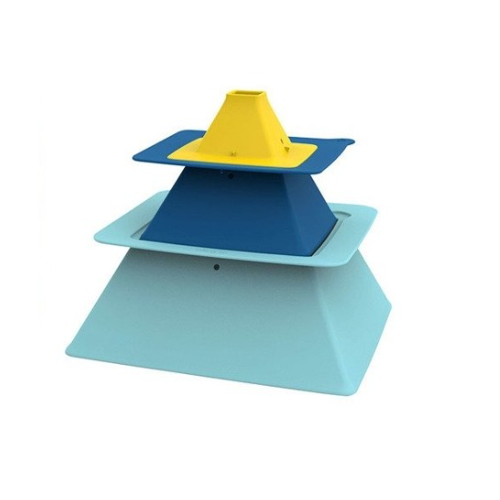 QUUT Zestaw 3 foremek do piasku Piramida Pira Vintage Blue + Deep Blue + Mellow Yellow