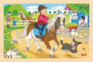 Drewniane puzzle Farma kucyków 24 elementy Goki