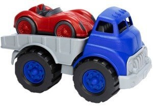 Niebieska ciężarówka z czerwonym samochodem Green Toys