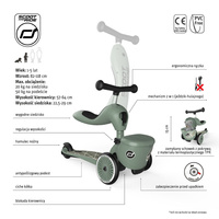 Jeździk i hulajnoga 2 w 1 zamykany schowek zielona linia Highwaykick 1 Lifestyle Scoot & Ride