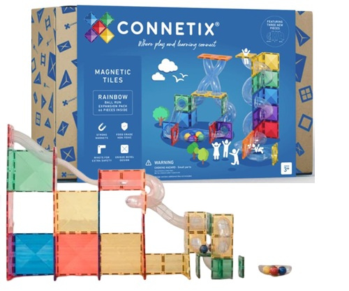 Kulodrom klocki magnetyczne Connetix Rainbow Ball Run Expansion Pack 66 el