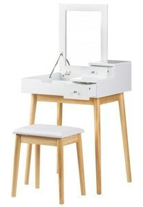 Toaletka dla dziewczynki z krzesłem Biała lilia Goodhome