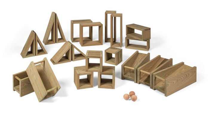 Duże klocki konstrukcyjne 2w1 do zabawy na świeżym powietrzu Erzi