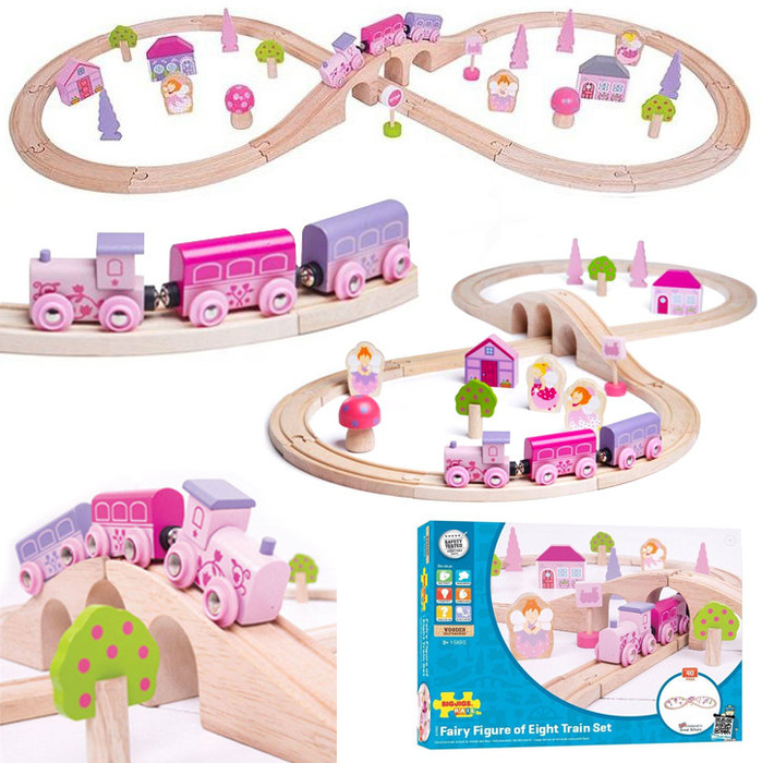 Kolejka drewniana, 35 elementów. Świat wróżek, Bigjigs Rail