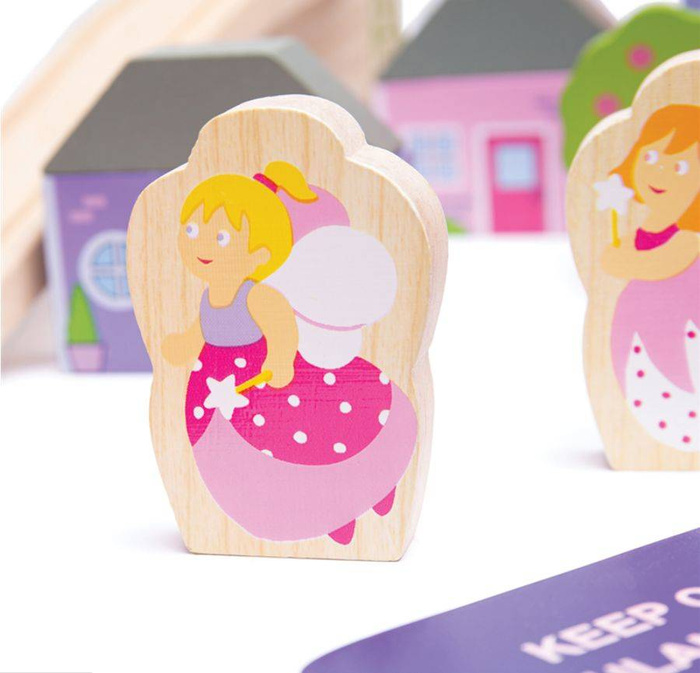 Kolejka drewniana, 75 elementów. Świat wróżek, Bigjigs Rail