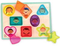 Drewniana układanka terapeutyczna dla dzieci kształty i emocje Peek & Explore – Shapes & Emotions B.Toys