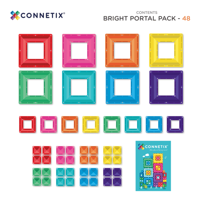 Klocki magnetyczne Bright Portal Pack 48 el Connetix