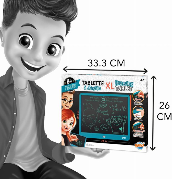 Tablet kreatywny rysowanie i zabawa niebieski XL Buki