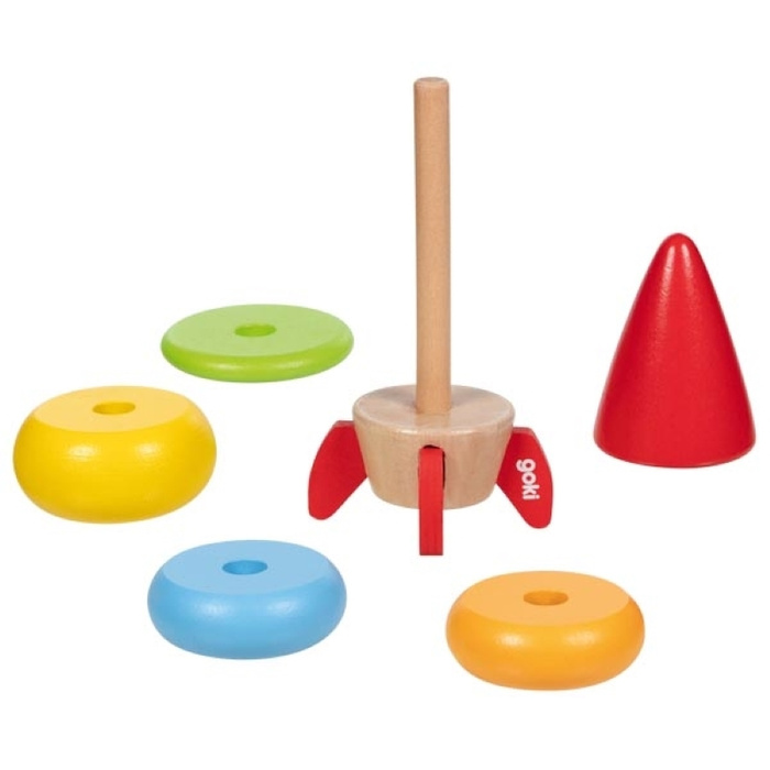 Wieża na paliku drewniana układanka Rakieta Goki