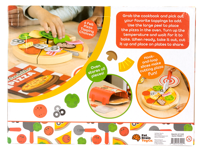 Pieczenie pizzy zestaw z drewnianymi akcesoriami Pretendables Fat Brain Toy