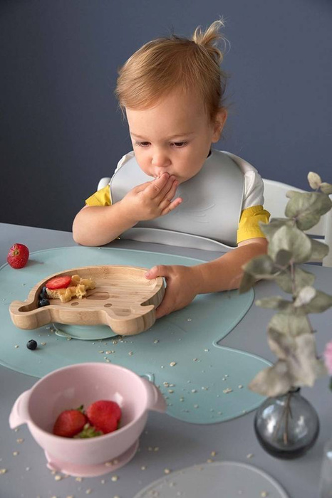 Silikonowa mata podkładka Little Chums Mysz różowa Lassig